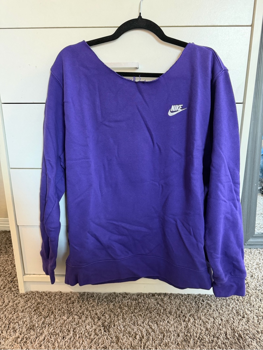 Nike Women’s Violet Pullover Sweatshirt with White Logo